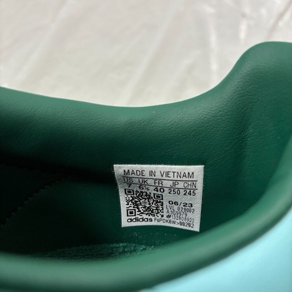 Adidas Gazelle Green Light Blue W Size 7 Suede Sneakers Low Top Colorful Logo - Picture 7 of 7